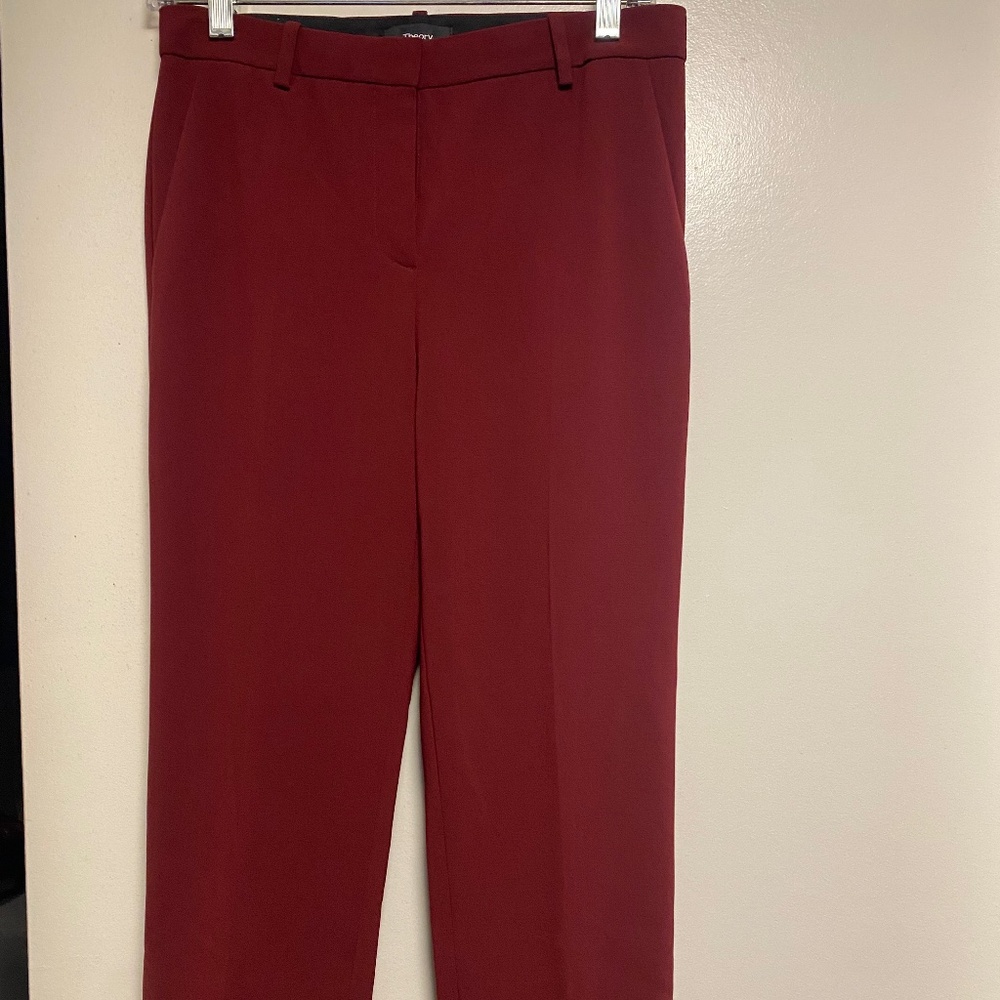 THEORY burgundy dress pant in size 0